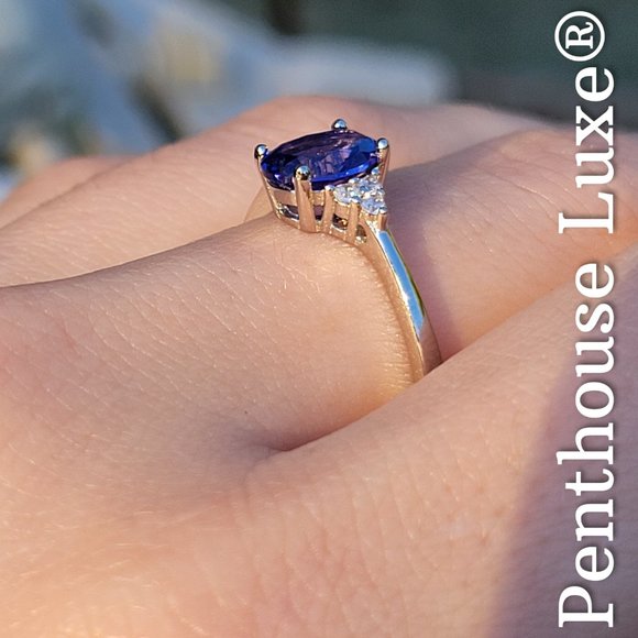 SOLID 925 Sterling Silver Tanzanite Ring - Picture 2 of 5